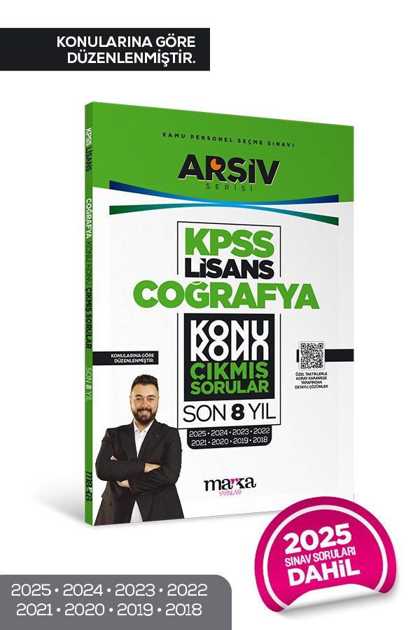 KPSS Lisans Coğrafya Konu Konu Çıkmış Sorular Son 8 yıl Çıkmış Sorular (2025 Dahil) Marka Yayınları