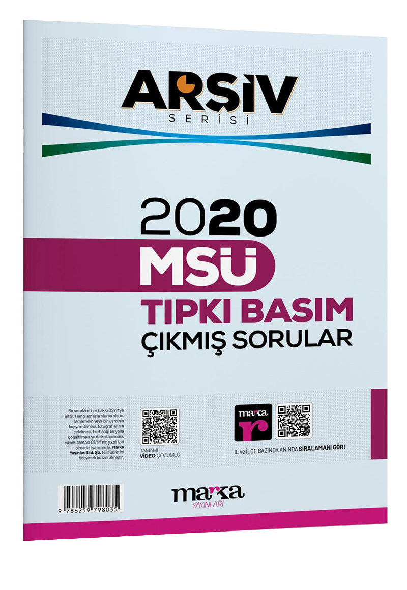 2020 MSÜ Arşiv Serisi Tıpkı Basım Çıkmış Sorular Tamamı Video Çözümlü Marka Yayınları