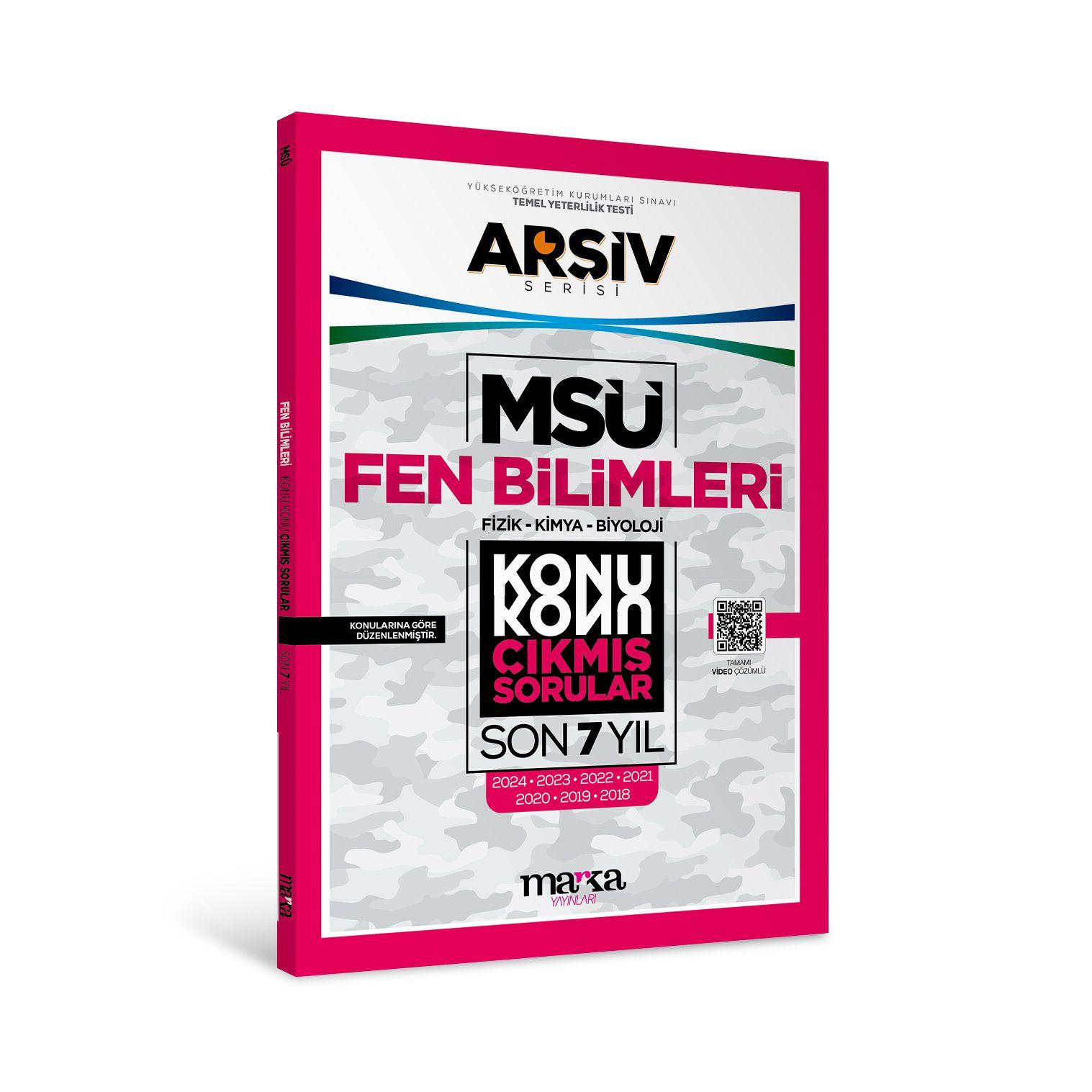 MSÜ Fen Bilimleri Konu Konu Çıkmış Sorular Son 7 yıl Çıkmış Sorular Marka Yayınları