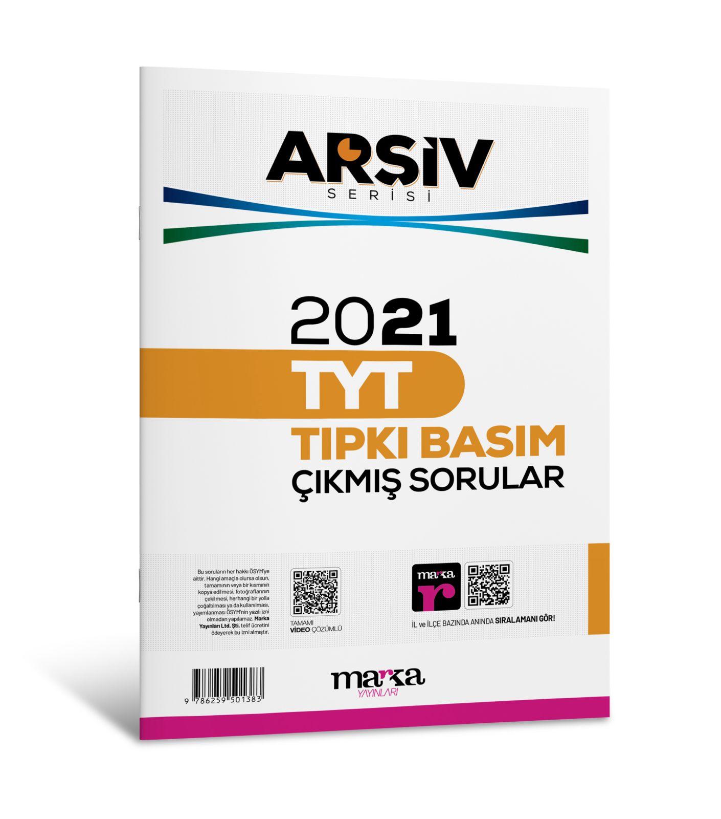 2021 TYT Arşiv Serisi Tıpkı Basım Çıkmış Sorular Tamamı Video Çözümlü Marka Yayınları