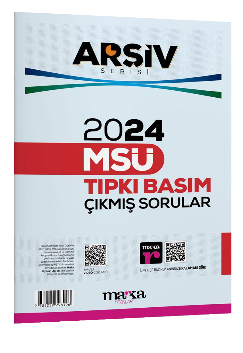 2024 MSÜ Arşiv Serisi Tıpkı Basım Çıkmış Sorular Tamamı Video Çözümlü Marka Yayınları
