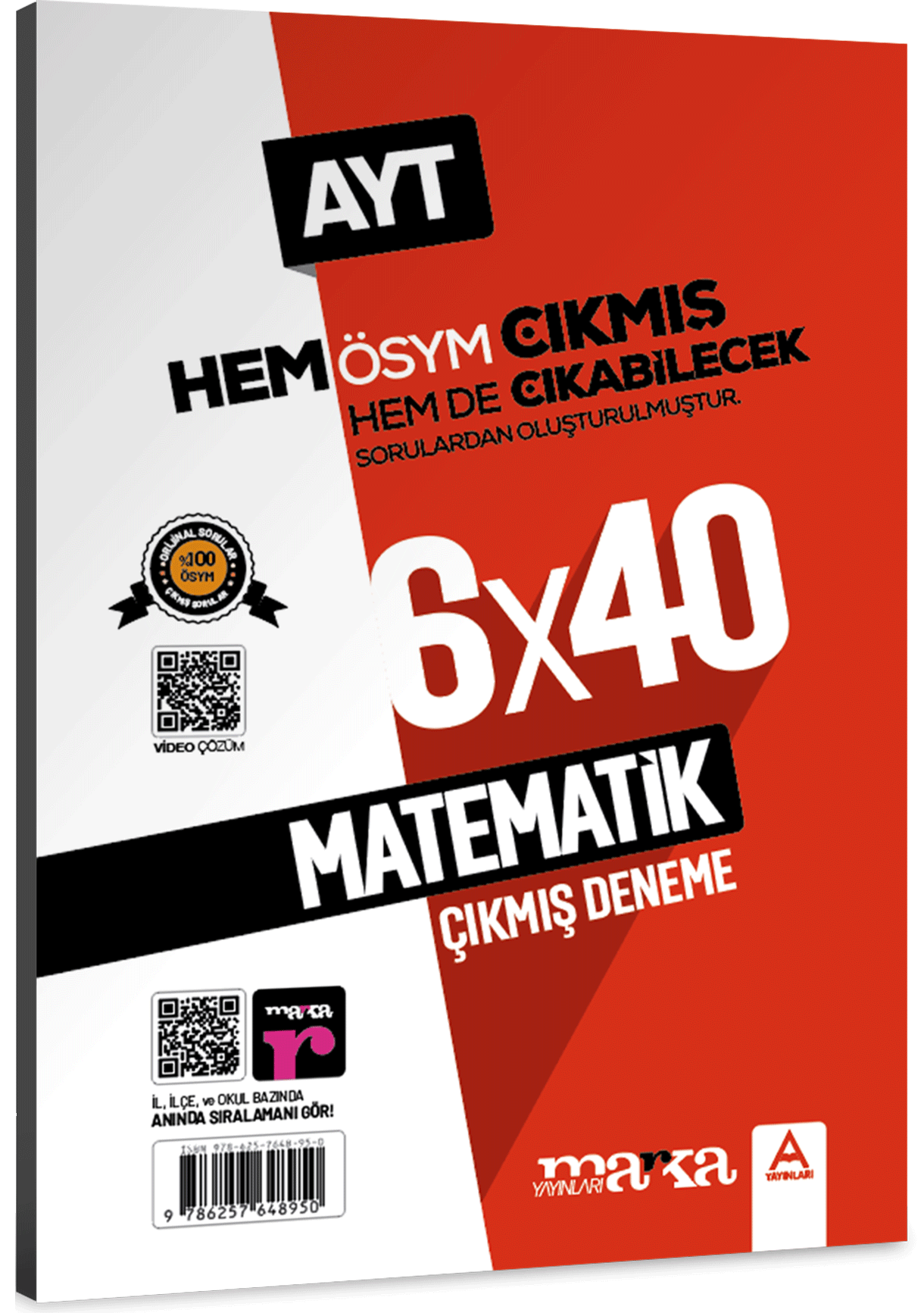 AYT Matematik ÖSYM Çıkmış ve Çıkabilecek Sorulardan Oluşturulmuş 6 Deneme Sınavı Tamamı Video Çözümlü Marka Yayınları