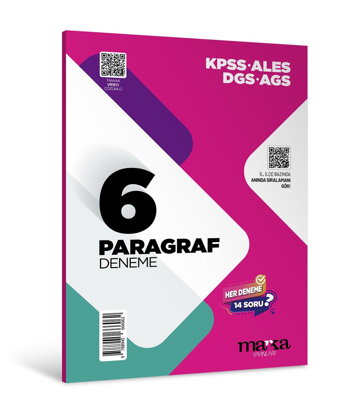 2026 KPSS Yeni Nesil 6 Paragraf Tamamı Video Çözümlü Deneme Marka Yayınları