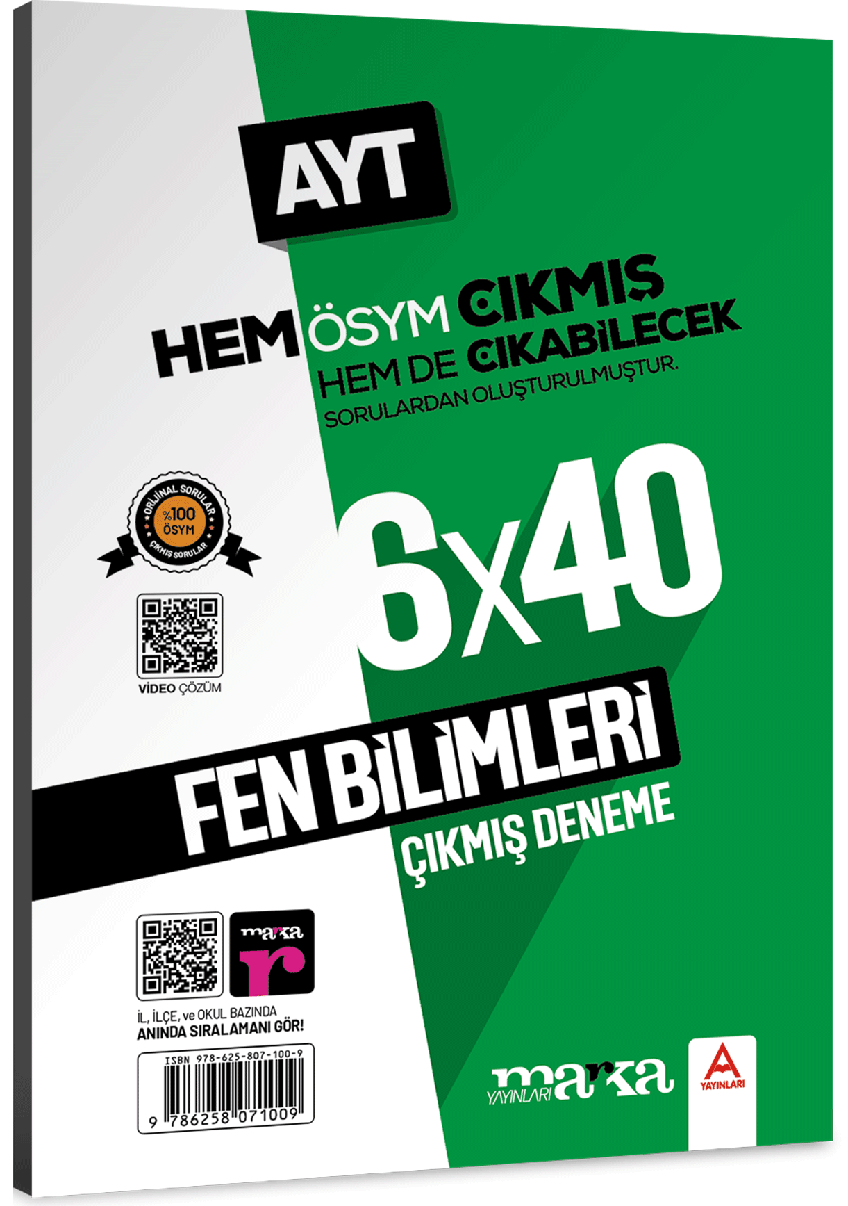 2025 AYT Fen Bilimleri ÖSYM Çıkmış ve Çıkabilecek Sorulardan Oluşturulmuş 6 Deneme Sınavı Tamamı Video Çözümlü Marka Yayınları