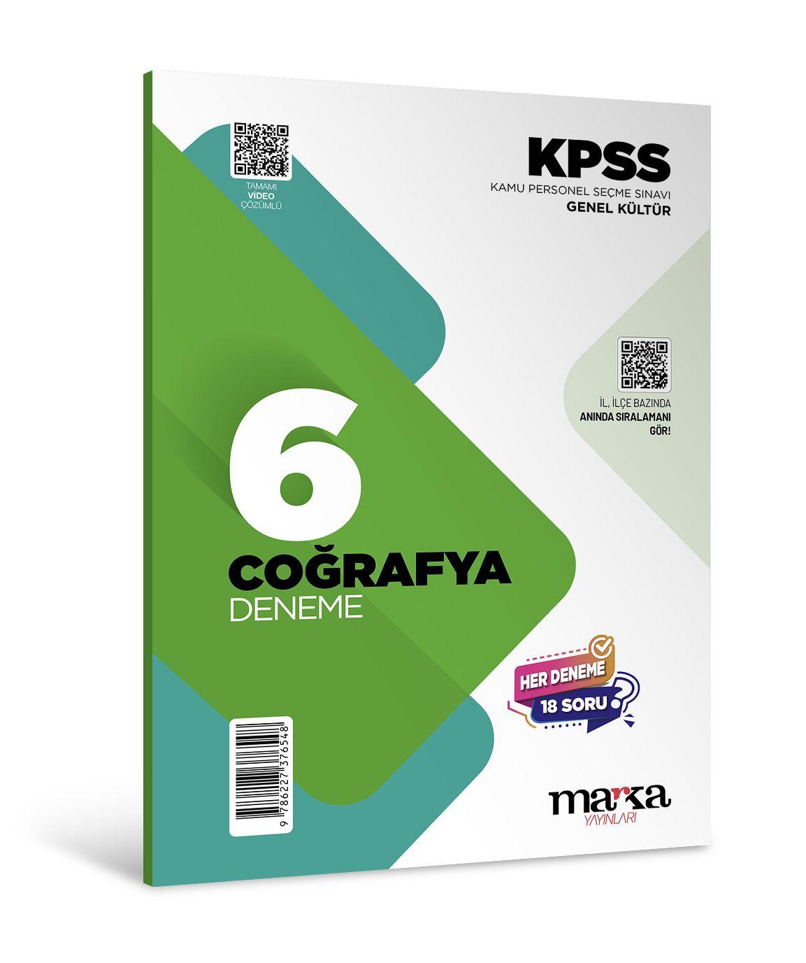 2026 KPSS Coğrafya 6 Deneme Tamamı Video Çözümlü Marka Yayınları