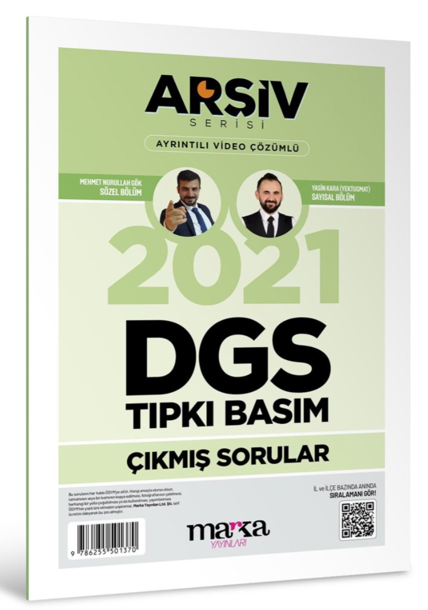 2021 DGS Arşiv Serisi Tıpkı Basım Çıkmış Sorular Tamamı Video Çözümlü Marka Yayınları
