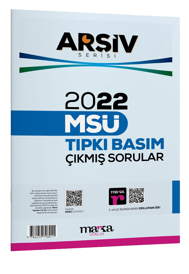 2022 MSÜ Arşiv Serisi Tıpkı Basım Çıkmış Sorular Tamamı Video Çözümlü Marka Yayınları