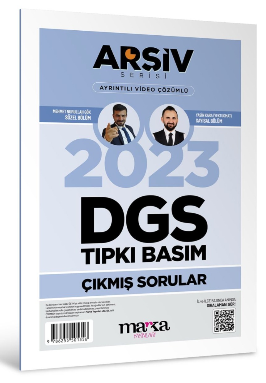 2023 DGS Arşiv Serisi Tıpkı Basım Çıkmış Sorular Tamamı Video Çözümlü Marka Yayınları