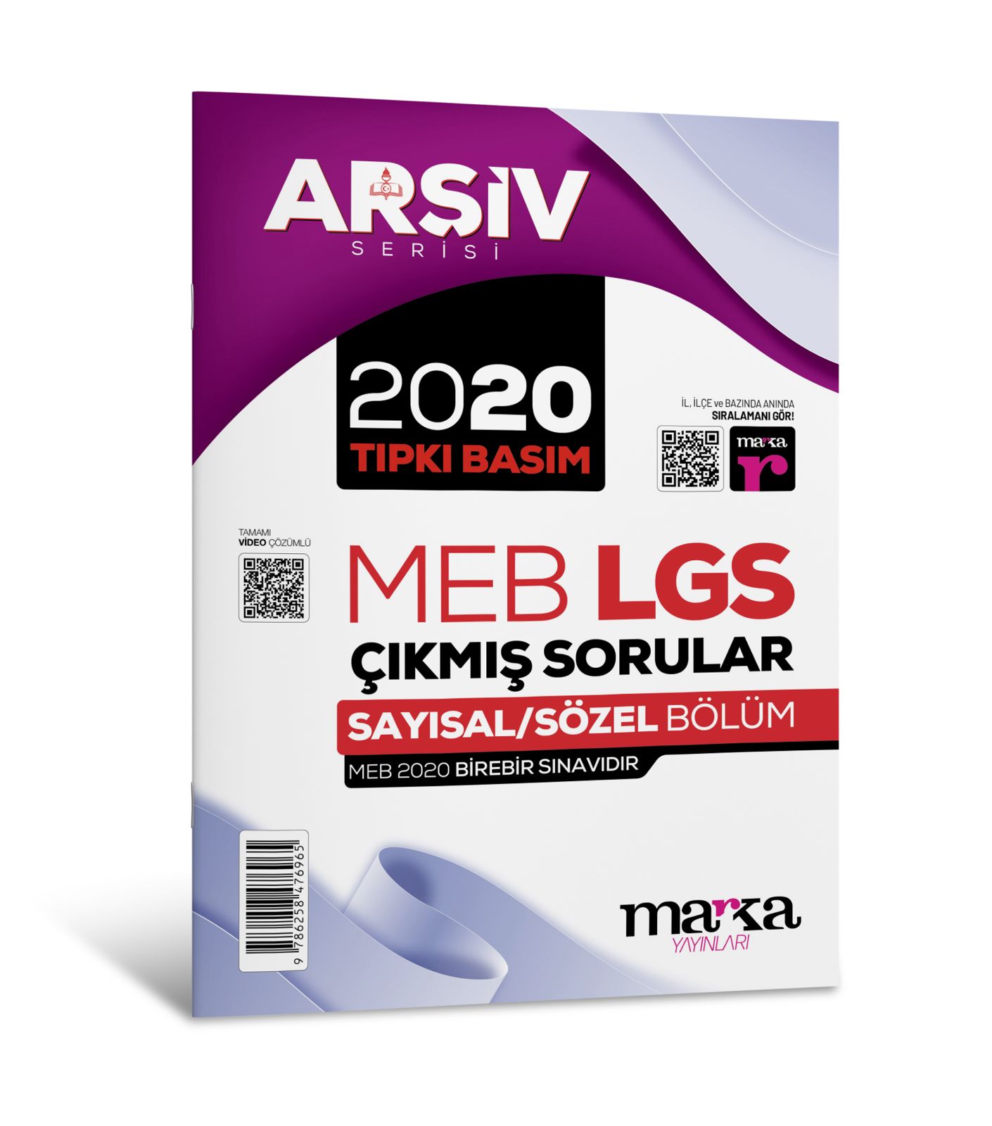 8. Sınıf Arşiv Serisi LGS 2020 Çıkmış Sorular Çözümlü Tıpkı Basım Marka Yayınları