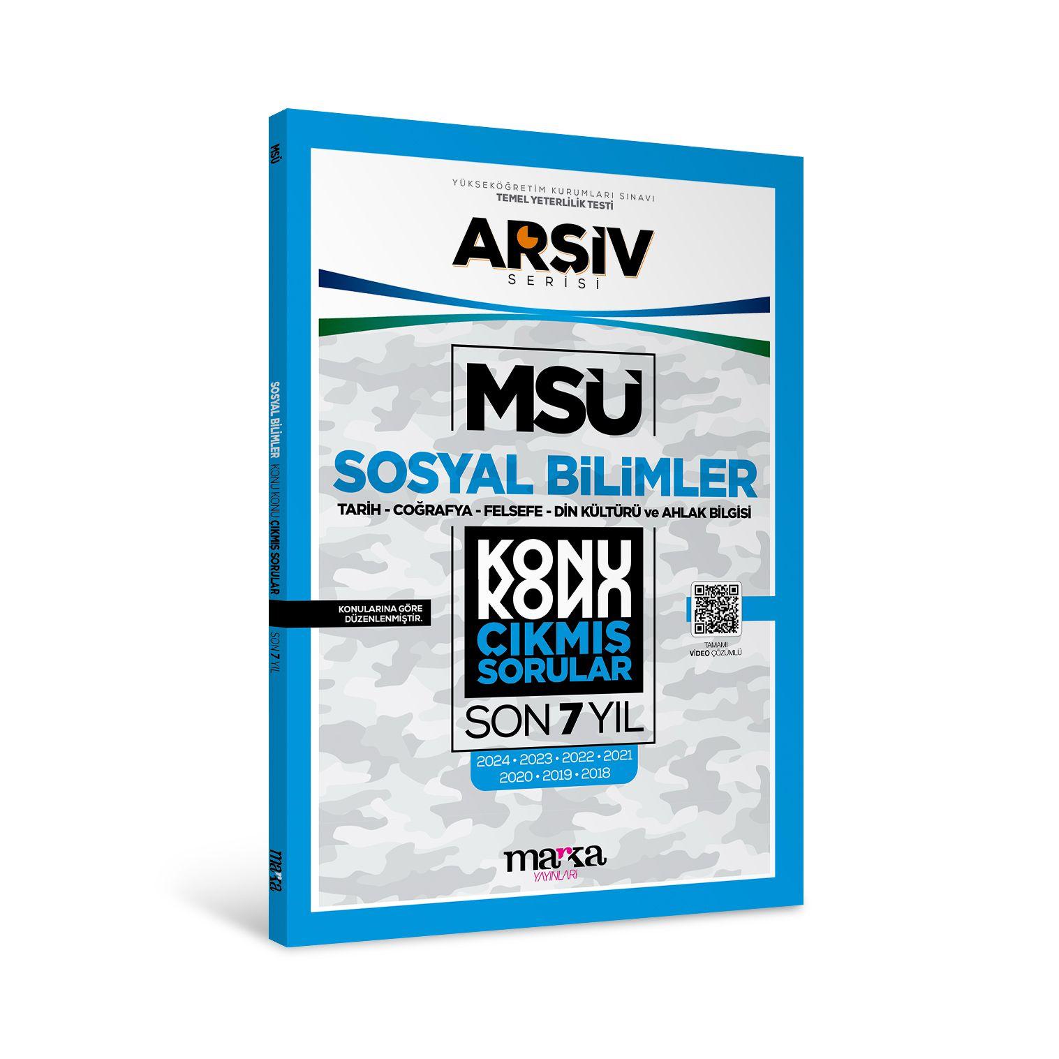 MSÜ Sosyal Bilimler Konu Konu Çıkmış Sorular Son 7 yıl Çıkmış Sorular Marka Yayınları
